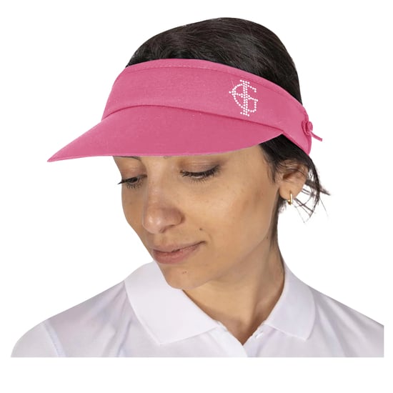 Island Green Dames/Dames Diamante Logo Golf Zonneklep (Roze) - Image 4
