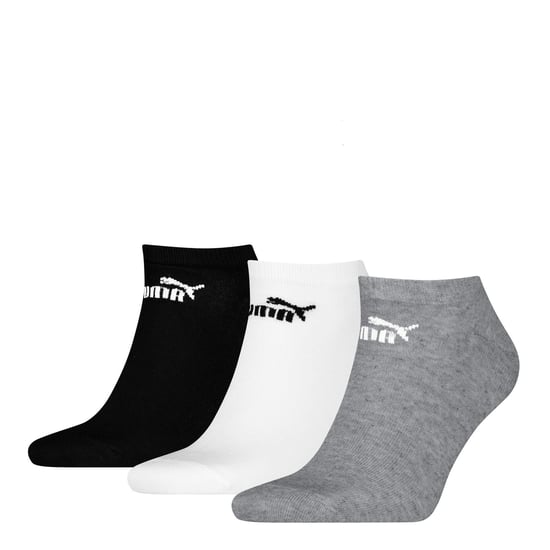 Puma Trainingssokken met logo voor volwassenen (pak van 3) (Zwart/Wit/Grijs) - Image 1