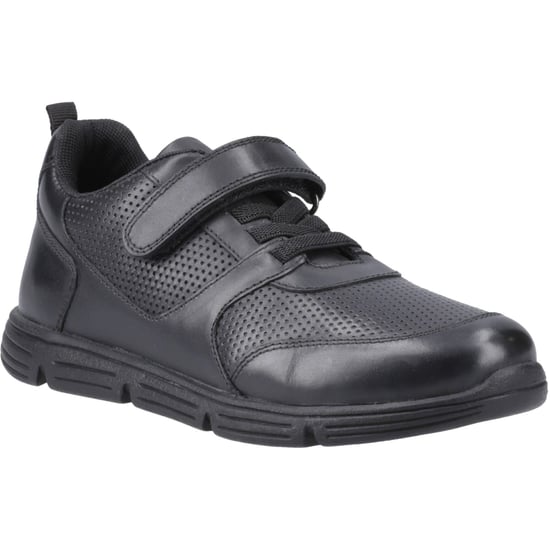Hush Puppies Alfie Bungee Jnr Leren Zwarte Schoenen Voor Jongens - Image 1
