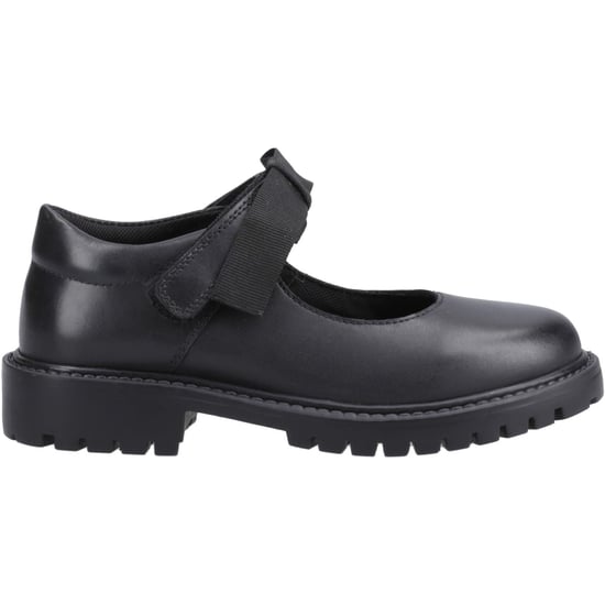 Hush Puppies Astrid Bow Meisjes Zwart Leren Schoenen - Image 5