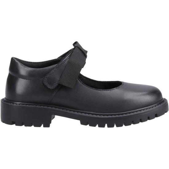 Hush Puppies Astrid Bow Meisjes Zwart Leren Schoenen - Image 5