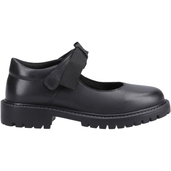 Hush Puppies Astrid Bow Meisjes Zwart Leren Schoenen - Image 5