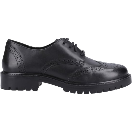 Hush Puppies Athena Senior Meisjes Zwart Leren Brogues - Image 5