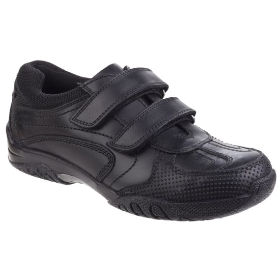 Hush Puppies Jezza Senior Leer Jongens Zwarte Loafers - Image 1