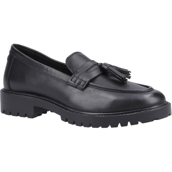Hush Puppies Abigail Senior Meisjes Zwarte Leren Mocassins - Image 1