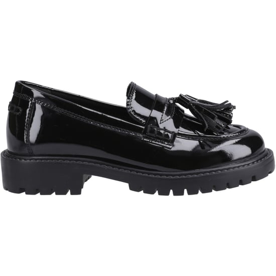 Hush Puppies Abigail Patent Senior Meisjes Zwarte Leren Mocassins - Image 5