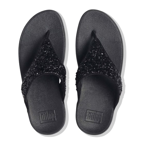 Fit Flop Dames/Dames Shimmer Foil Sandalen (Zwart) - Image 3