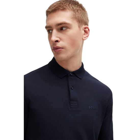 Boss Heren Pirol Poloshirt Met Lange Mouwen (Donkerblauw) - Image 3