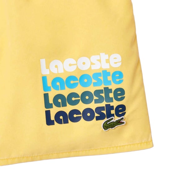 Lacoste Herenzwembroek gewassen halflang (Geel) - Image 4