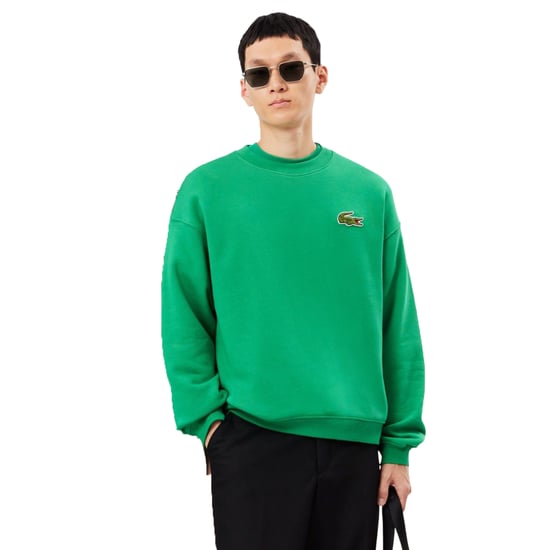 Lacoste Unisex Fleece Loose Fit Sweatshirt met accenten voor volwassenen (Groen) - Image 4