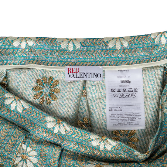 Red Valentino Jacquard Plissé Mini A-Lijn Rok - '10s - Image 6
