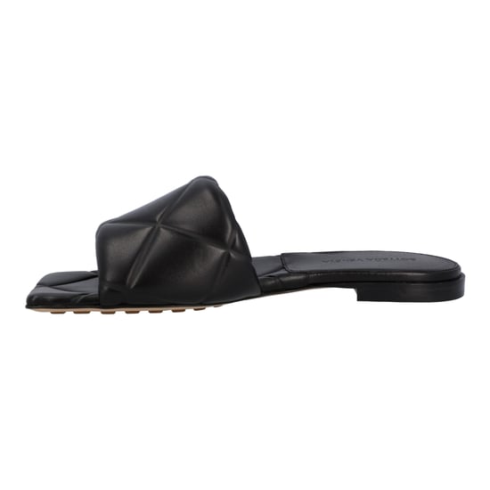 Bottega Veneta Dames Rubber Lido Platte Sandalen in Zwart Lamsleer - Image 2