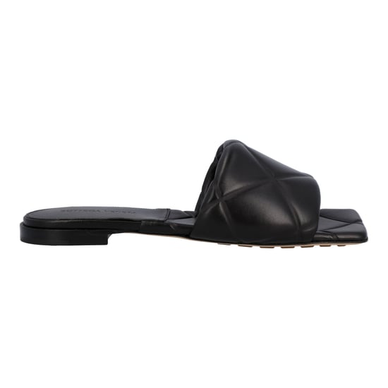 Bottega Veneta Dames Rubber Lido Platte Sandalen in Zwart Lamsleer - Image 5
