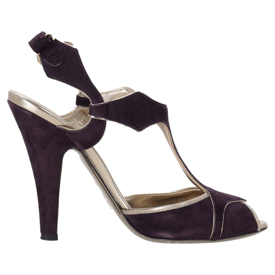 Valentino Garavani Two Toned Ankle Strap Sandals in Violet Suede - Image 1