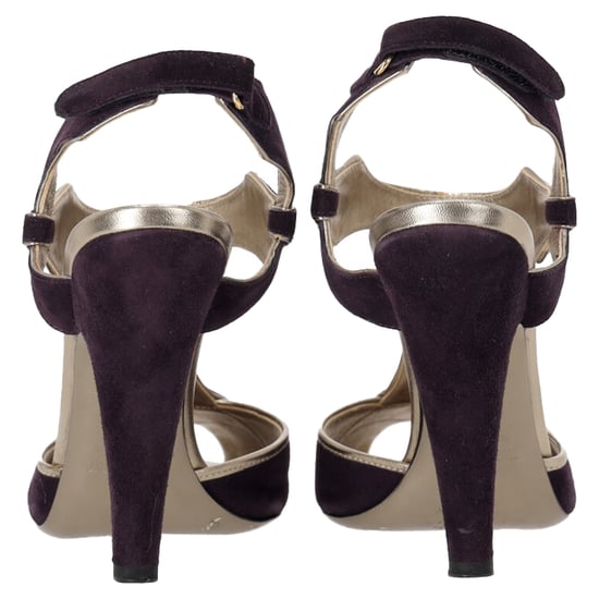 Valentino Garavani Two Toned Ankle Strap Sandals in Violet Suede - Image 5