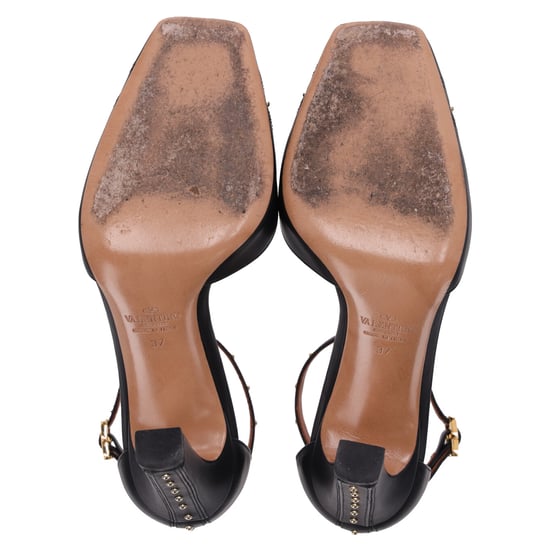 Valentino Studded Ankle Strap Pumps in Black Leather - Image 6