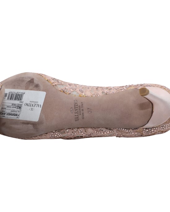 Valentino Gespitte Leren Pumps in Nude - Image 5