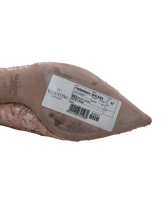 Valentino Gespitte Leren Pumps in Nude - Image 6