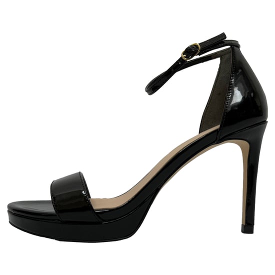 Stuart Weitzman Nudist Platform Sandalen in Zwart Glanzend Leer - Image 4