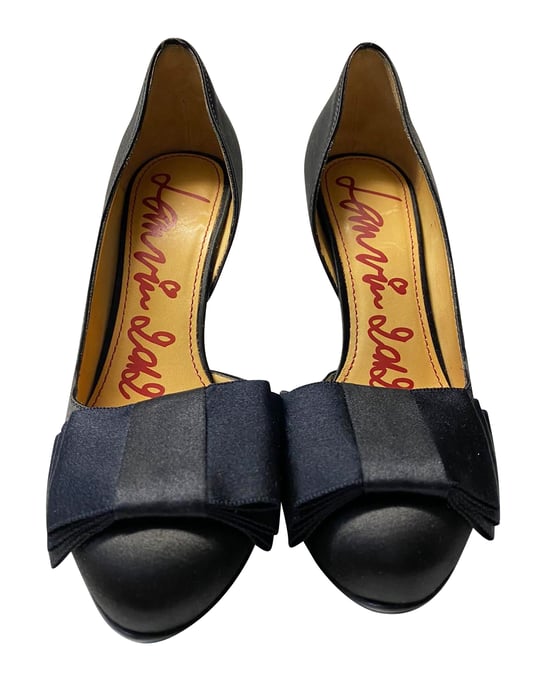 Lanvin Strik Pumps 120 in Zwart Satijnleer - Image 2