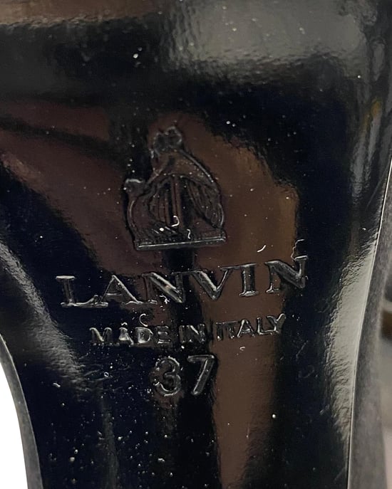Lanvin Strik Pumps 120 in Zwart Satijnleer - Image 6