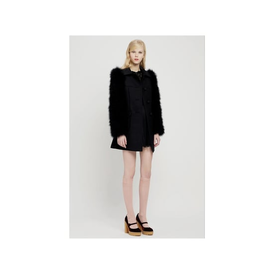 Rode Valentino Wol Coat met Dierenveren Mouwen - '10s - Image 2