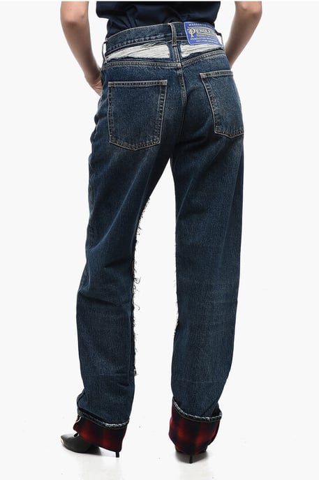 MM8 PENDLETON Hoge taille denim met wollen zoom in blauw - Image 2