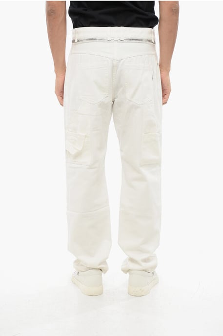 Straight Fit Cargo Jeans met ritsdetail 22 cm in wit - Image 2