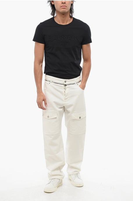 Straight Fit Cargo Jeans met ritsdetail 22 cm in wit - Image 4