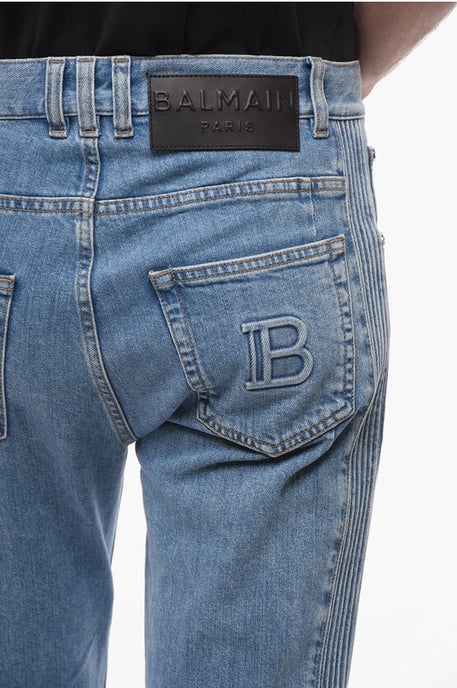Tapered Fit jeans met details aan de zijkanten 17 cm in blauw - Image 3