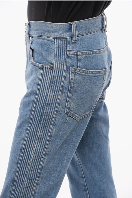 Tapered Fit jeans met details aan de zijkanten 17 cm in blauw - Image 4