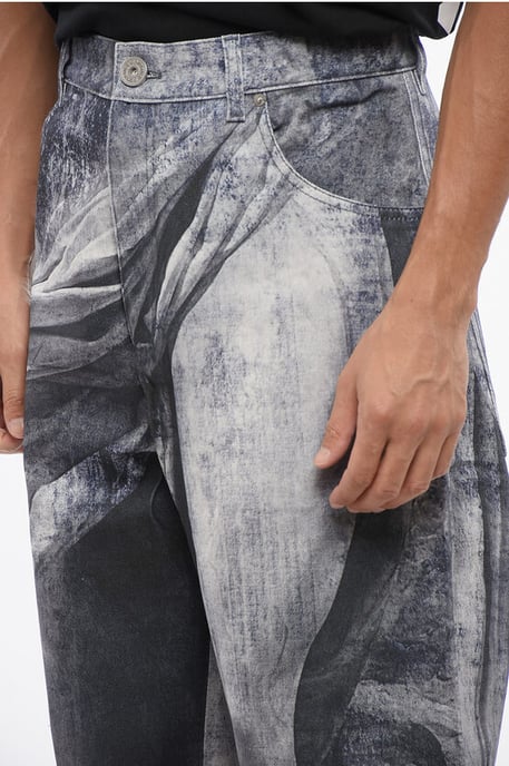 Loose Fit Jeans met Beeldhouwprint 38cm in Blauw, Grijs - Image 2