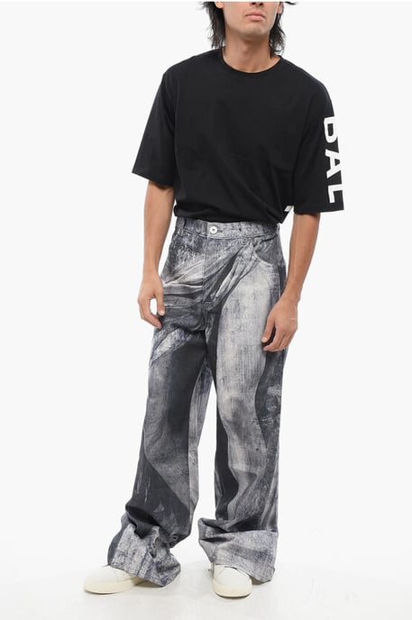 Loose Fit Jeans met Beeldhouwprint 38cm in Blauw, Grijs - Image 3