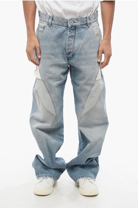 Loose Fit Jeans met contrasterende details 26 cm in blauw - Image 1