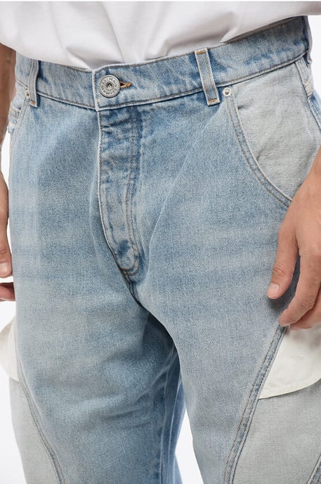 Loose Fit Jeans met contrasterende details 26 cm in blauw - Image 3