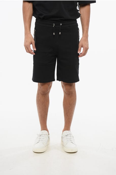 Jersey shorts met zijlogoband in zwart - Image 1