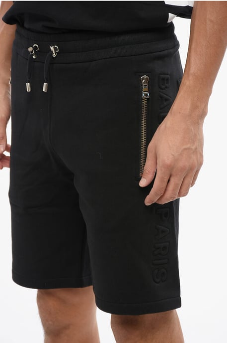 Jersey shorts met zijlogoband in zwart - Image 3