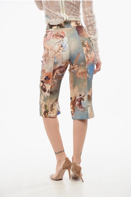 Gepatineerde linnen Bermuda Shorts in Multicolor - Image 2