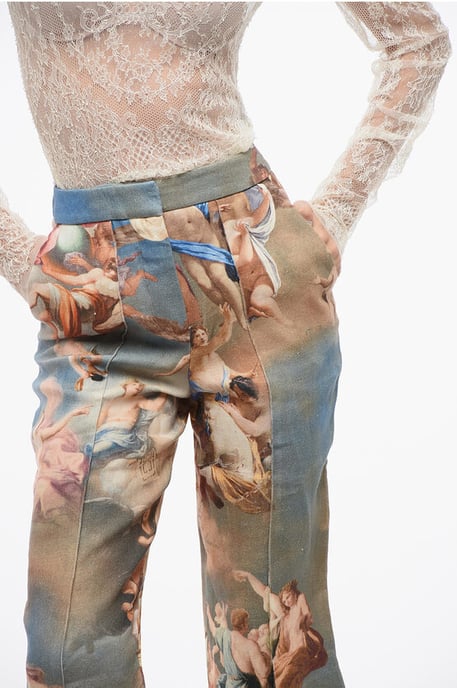 Gepatineerde linnen Bermuda Shorts in Multicolor - Image 3