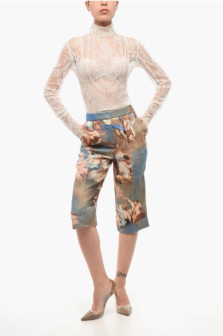 Gepatineerde linnen Bermuda Shorts in Multicolor - Image 4