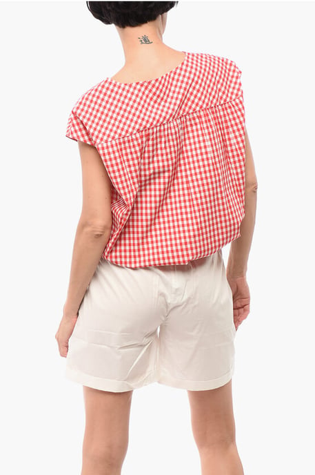 Buffalo geruite tweekleurige blouse in wit, rood - Image 2