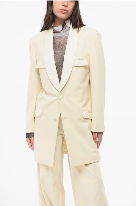 MM0 Wollen blazer met 2 knopen en klepzakken in beige - Image 1