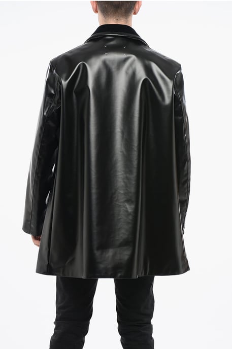 MM4 MM14 Waterdichte trenchcoat met fluwelen kraag in zwart - Image 2