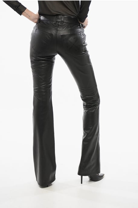 Leren wijde broek in het zwart - Image 2