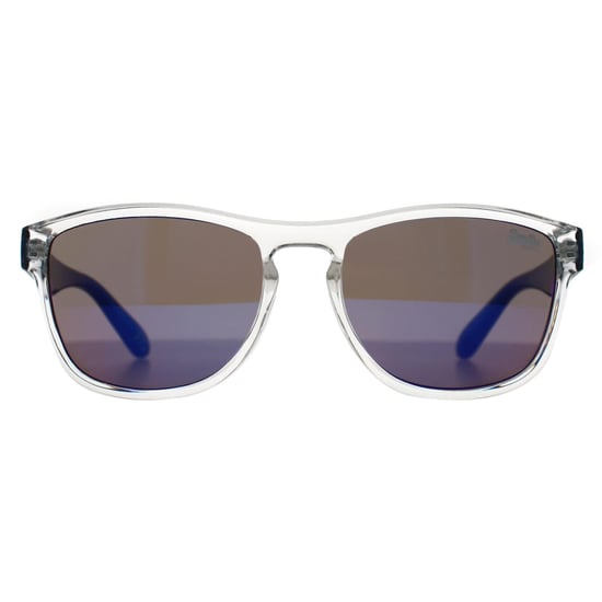 Superdry Rockstar 175 glanzend helder kristal en blauwe kristalblauwe spiegelzonnebril - Image 1