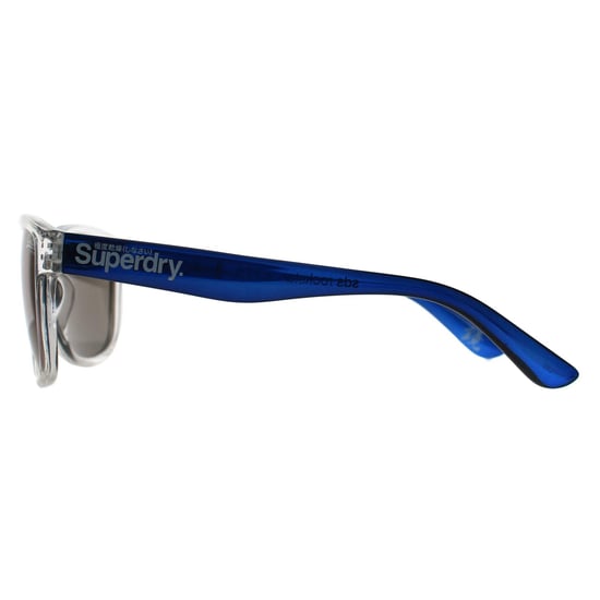 Superdry Rockstar 175 glanzend helder kristal en blauwe kristalblauwe spiegelzonnebril - Image 3