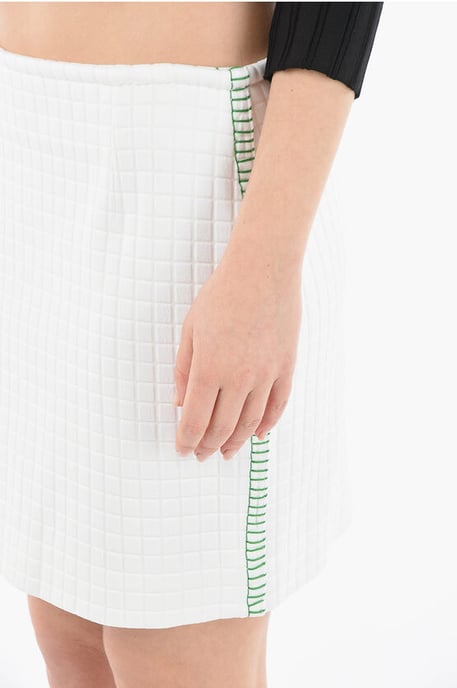 Geruite bodycon minirok in wit - Image 3