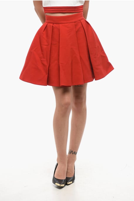 Wollen uitlopende rok in rood - Image 1