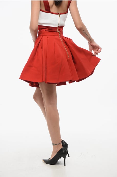 Wollen uitlopende rok in rood - Image 2