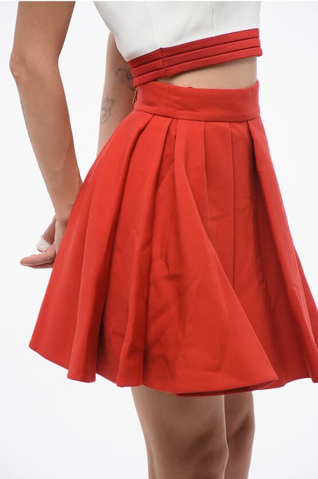 Wollen uitlopende rok in rood - Image 3